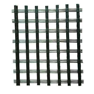 Schwarzes gestricktes Fiberglas Geogrid-Gewebe 25KN 50KN 100KN für Stützmauer-Straße